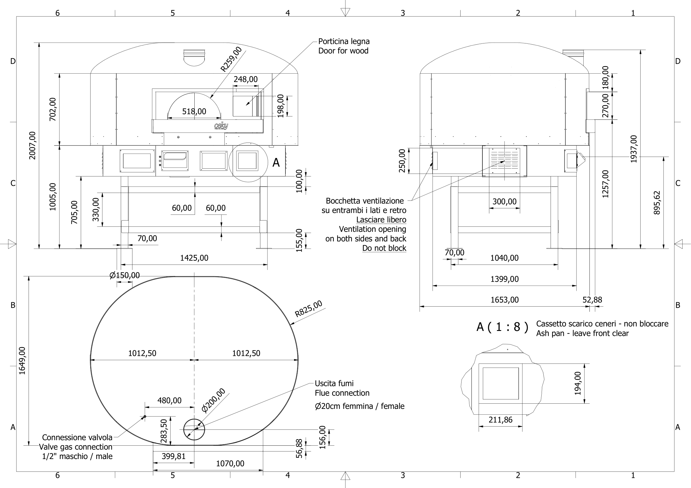 Disegno tecnico Cupola MX 120 cm