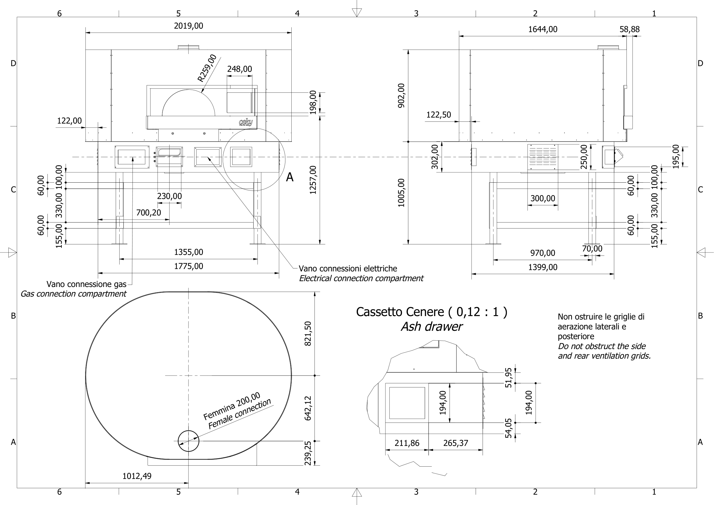Disegno tecnico Tondo MX 120 cm