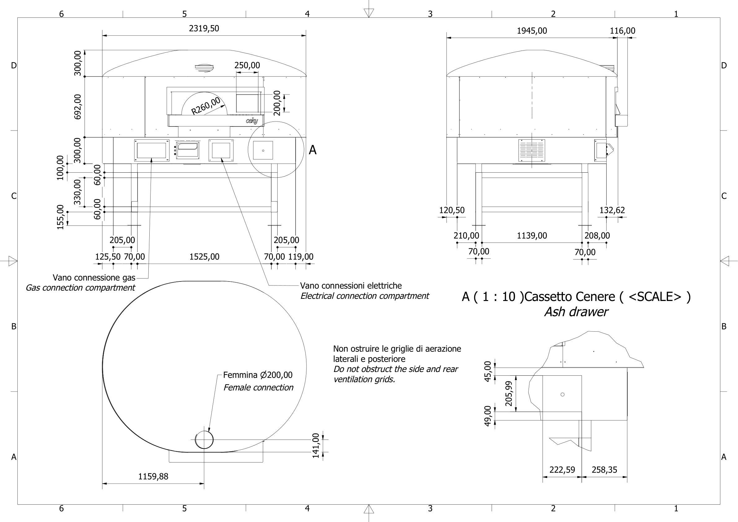 Disegno tecnico Cupola MX 150 cm