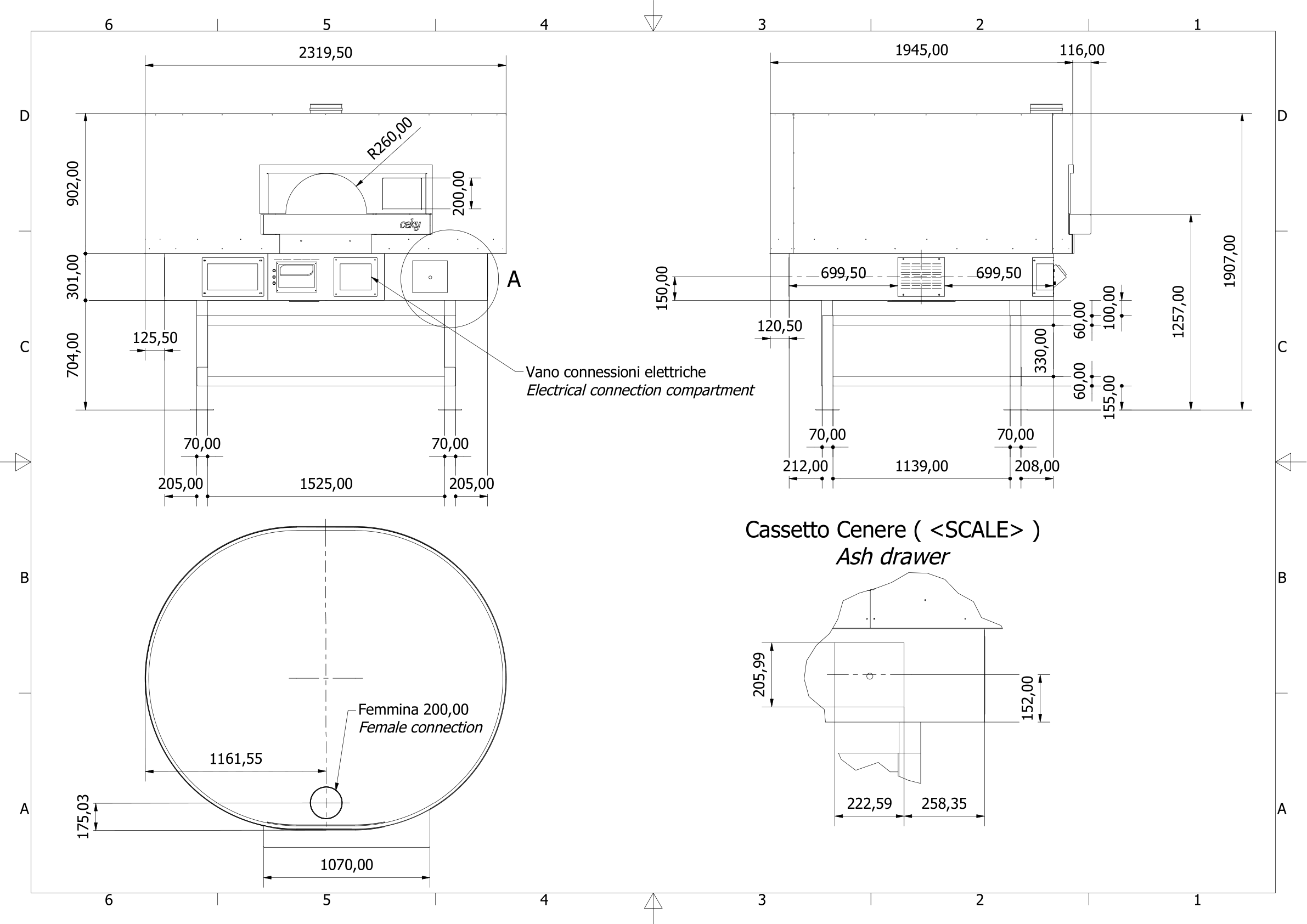 Disegno tecnico Tondo 150 cm